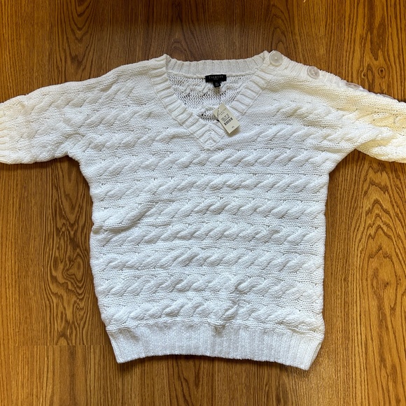 Talbot Knit White Short Sleeved Sweater - Picture 1 of 3